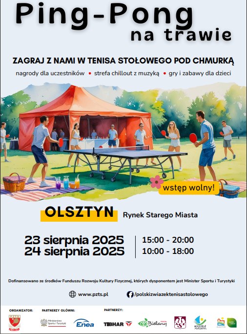Tenis stołowy pod chmurką! W weekend Olsztyn gra na Starym Mieście