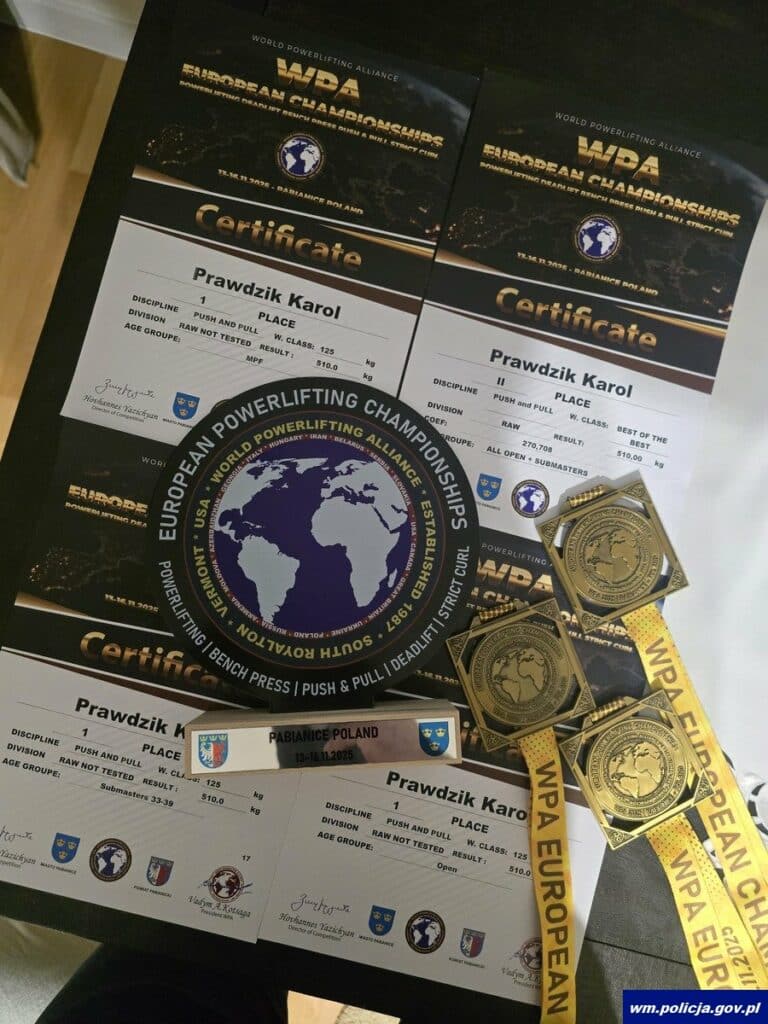 Rozbił bank na Mistrzostwach Europy! Policjant z Mazur zgarnia trzy złota